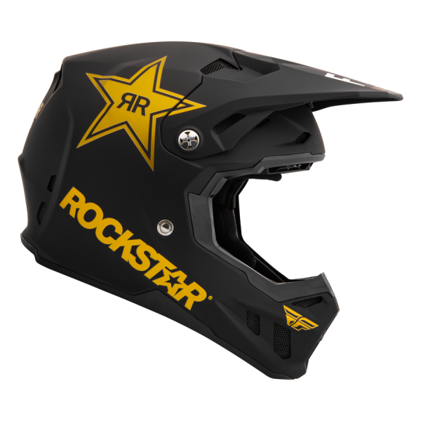 CASCO FLY RACING FORMULA CC ROCKSTAR MATTE BLACK/GOLD - Imagen 4