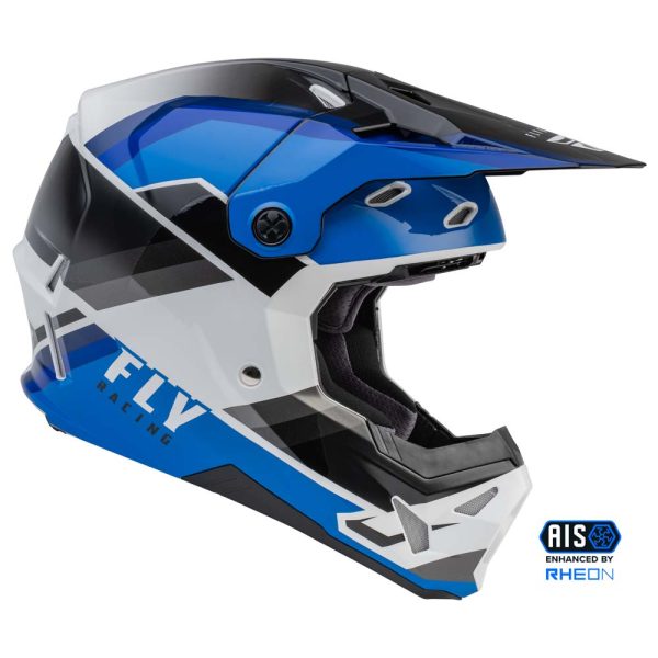 CASCO FLY RACING FORMULA CP RUSH BLACK/BLUE/WHITE - Imagen 4