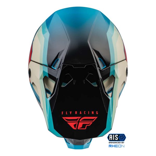 CASCO FLY RACING FORMULA CP RUSH BLACK/STONE/DARK TEAL - Imagen 3