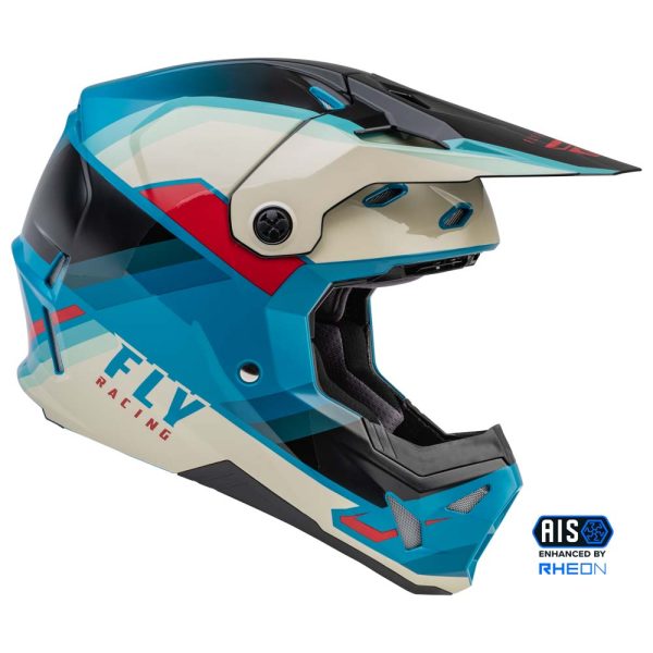 CASCO FLY RACING FORMULA CP RUSH BLACK/STONE/DARK TEAL - Imagen 4