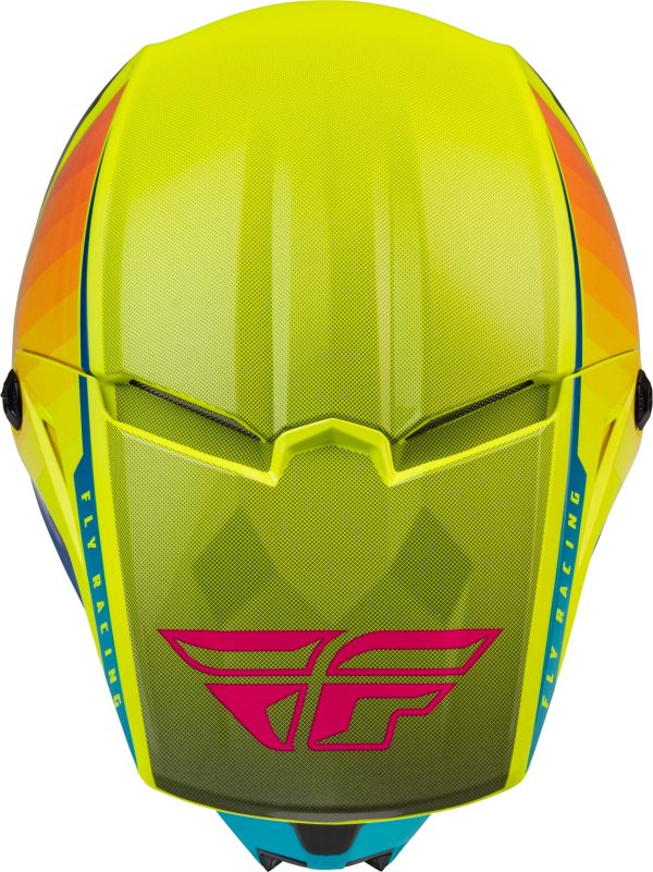 CASCO FLY RACING KINETIC DRIFT  BLUE/HI-VIS YELLOW/CHARCOAL - Imagen 3