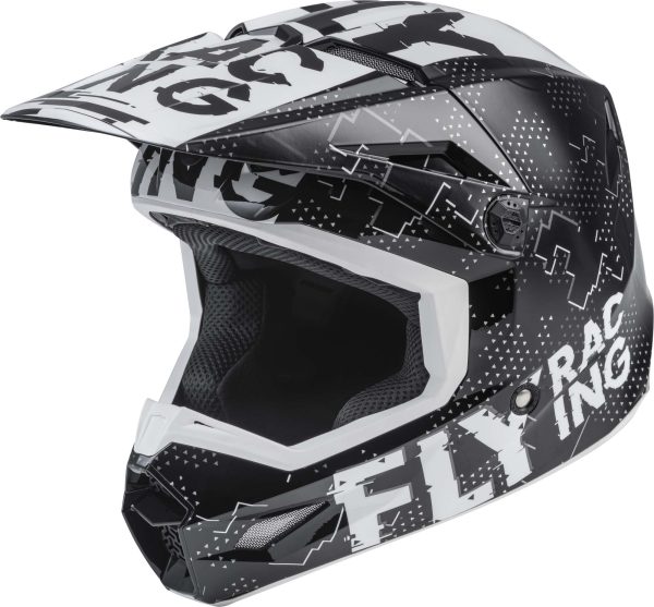 CASCO FLY RACING YOUTH KINETIC SCAN BLACK/WHITE