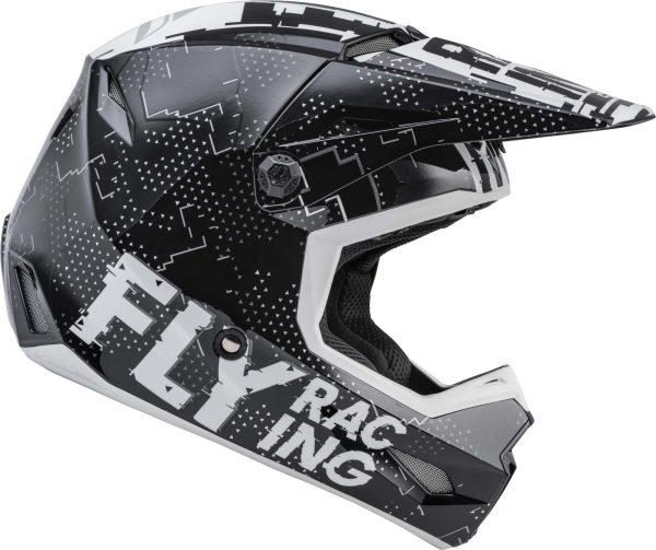 CASCO FLY RACING YOUTH KINETIC SCAN BLACK/WHITE - Imagen 2