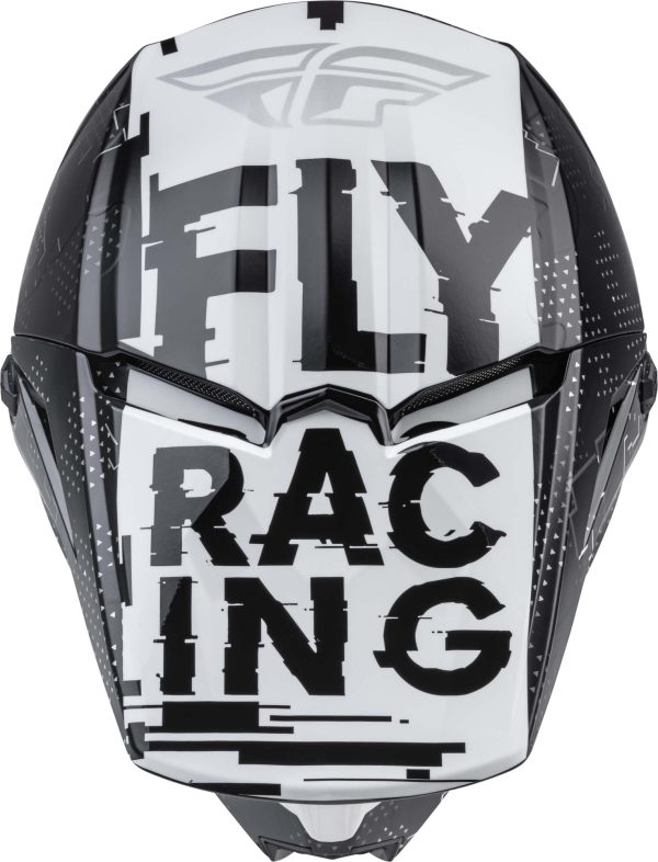 CASCO FLY RACING YOUTH KINETIC SCAN BLACK/WHITE - Imagen 4