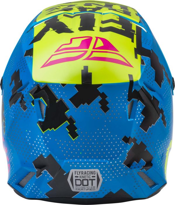 CASCO FLY RACING YOUTH KINETIC SCAN BLUE/HI-VIS YELLOW/PINK - Imagen 3