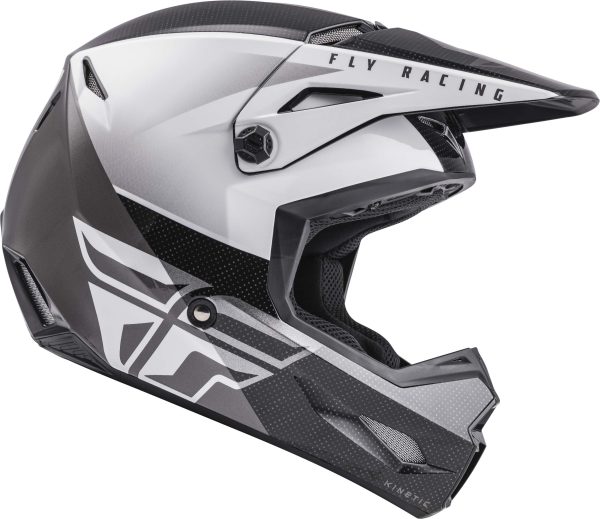CASCO FLY RACING KINETIC STRAIGHT EDGE BLACK/WHITE - Imagen 2