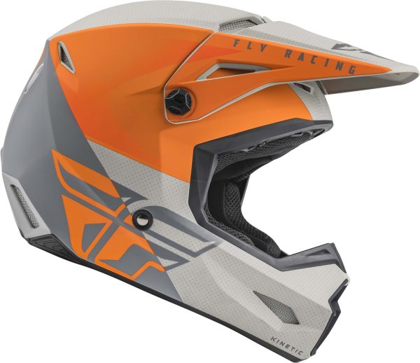 CASCO FLY RACING KINETIC STRAIGHT EDGE ORANGE/GREY - Imagen 2