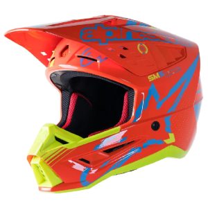 CASCO ALPINESTARS S-M5 ACTION ORANGE/CYAN/YELL