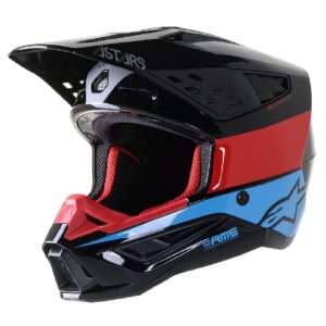 CASCO ALPINESTARS S-M5 BOND BLK/RED/CYAN