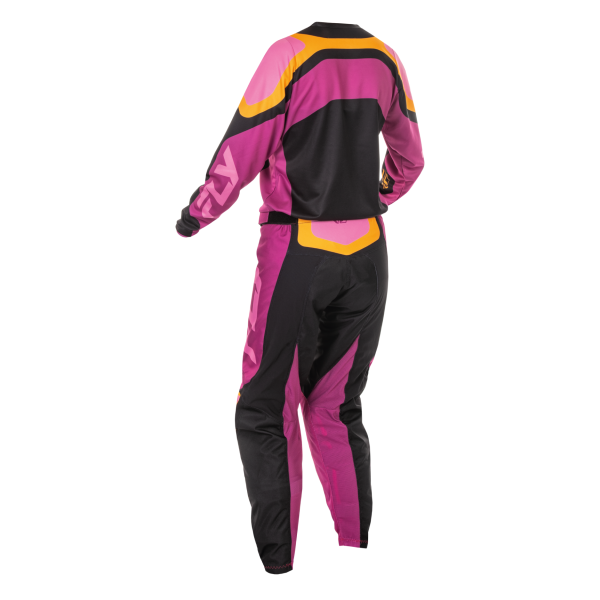TRAJE FLY RACING 2025 F-16 WOMEN'S BLACK//MAUVE//YELLOW - Imagen 2