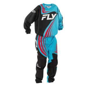 TRAJE FLY RACING 2025 F-16 YOUTH CYAN//BLACK//RED