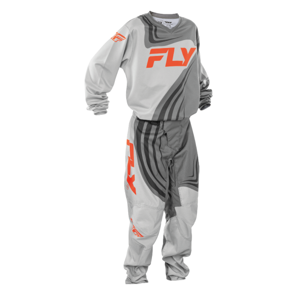 TRAJE FLY RACING 2025 F-16 YOUTH GREY//ORANGE//LIGHT GREY