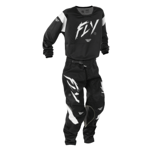 TRAJE FLY RACING 2025 KINETIC YOUTH STOKE  BLACK//WHITE