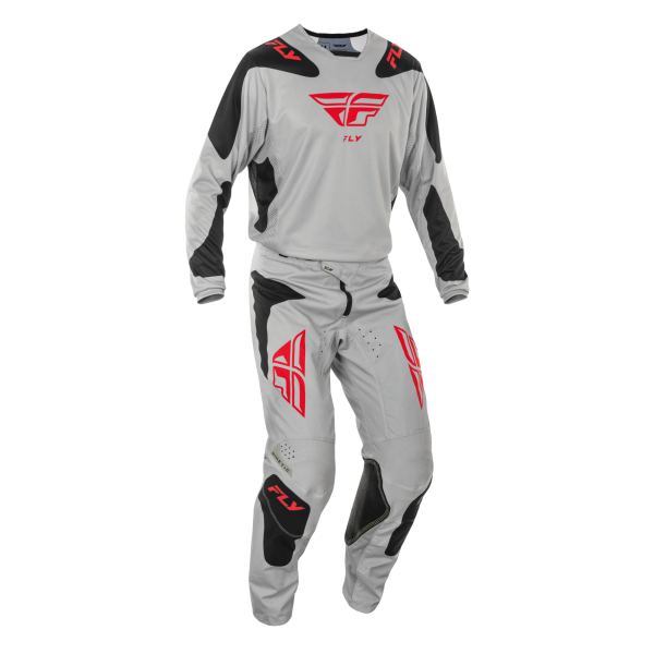 TRAJE FLY RACING 2025 KINETIC SYM LIGHT GREY//RED//BLACK