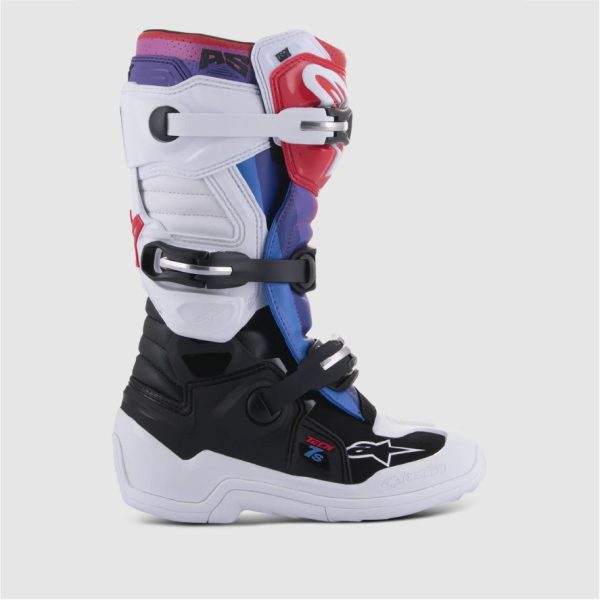 BOTA ALPINESTARS TECH 7S YOUTH WHITE/BLACK/RAINBOW - Imagen 2