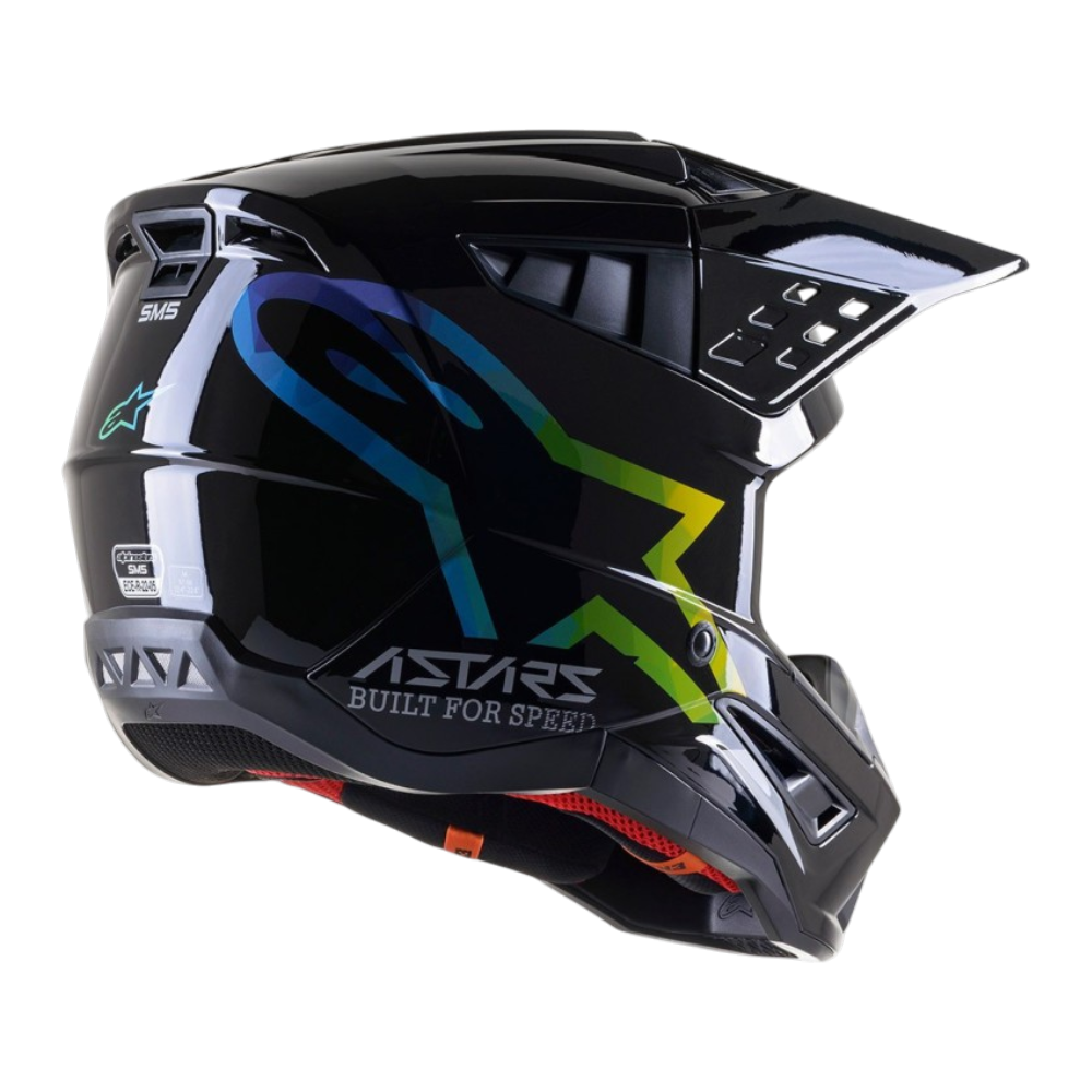CASCO ALPINESTARS S-MS BLACK SILVER HUE GLOSSY - Imagen 2