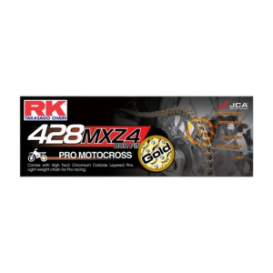 CADENA TRANSMISION RK JAPON 428MXZ4-136L ORING DORADA (PRO MOTOCROSS)