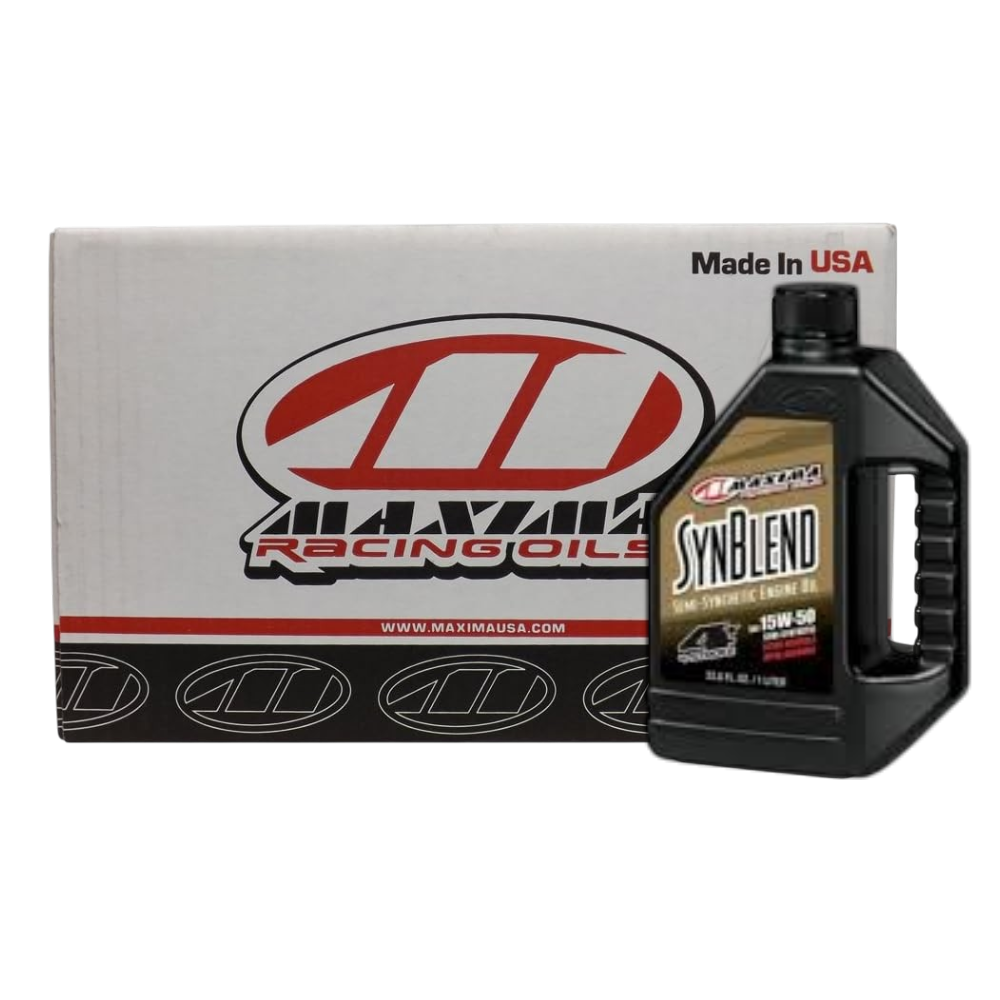 CAJA ACEITE MAXIMA RACING OILS SYN BLEND 10W-40 4T 1L (12 UNIDADES)