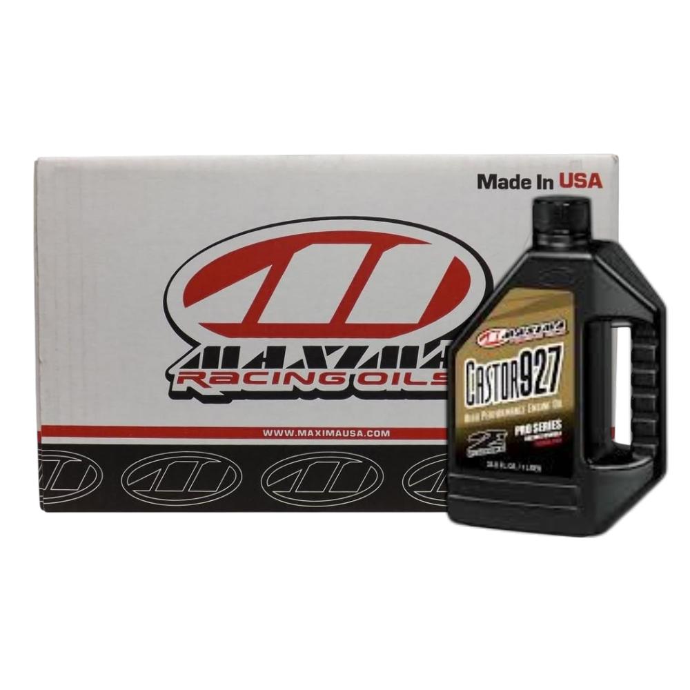 CAJA ACEITE MAXIMA RACING OILS CASTOR 927 2T 1L (12 UNIDADES)