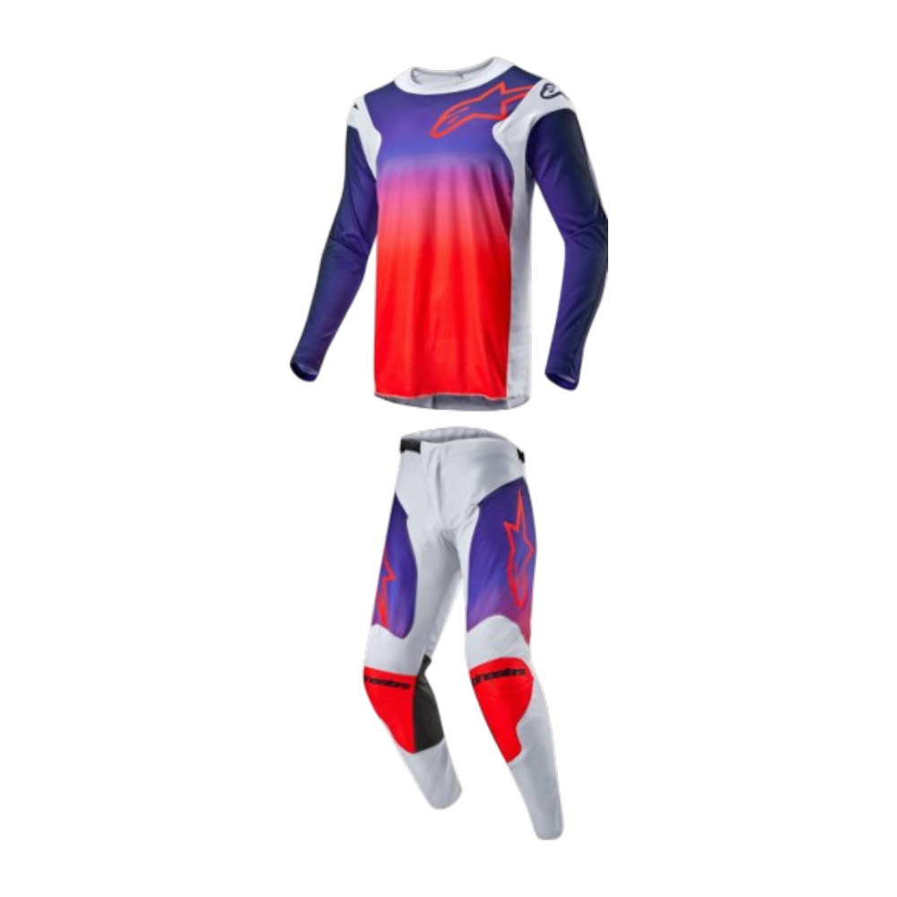 TRAJE ALPINESTARS 2024 RACER HOEN GRIS CLARO/ NARANJO FLUOR/ NEGRO - Imagen 2
