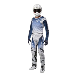 TRAJE ALPINESTARS 2024 RACER HOEN BLANCO/AZUL OSCURO/AZUL CLARO