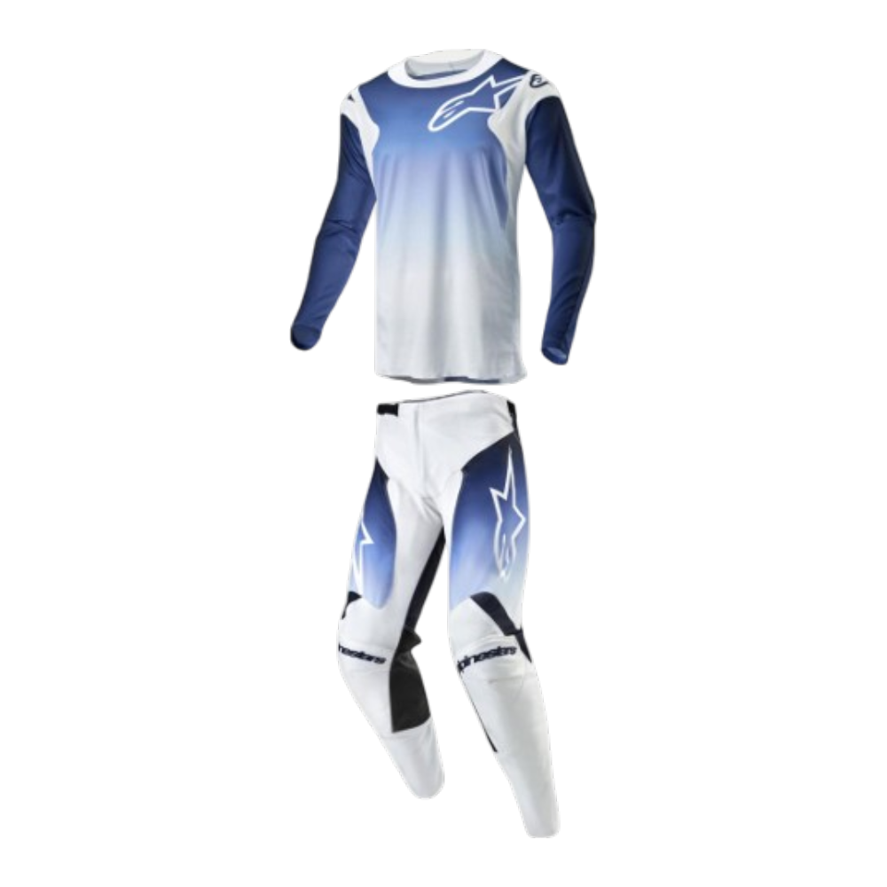 TRAJE ALPINESTARS 2024 RACER HOEN BLANCO/AZUL OSCURO/AZUL CLARO - Imagen 2
