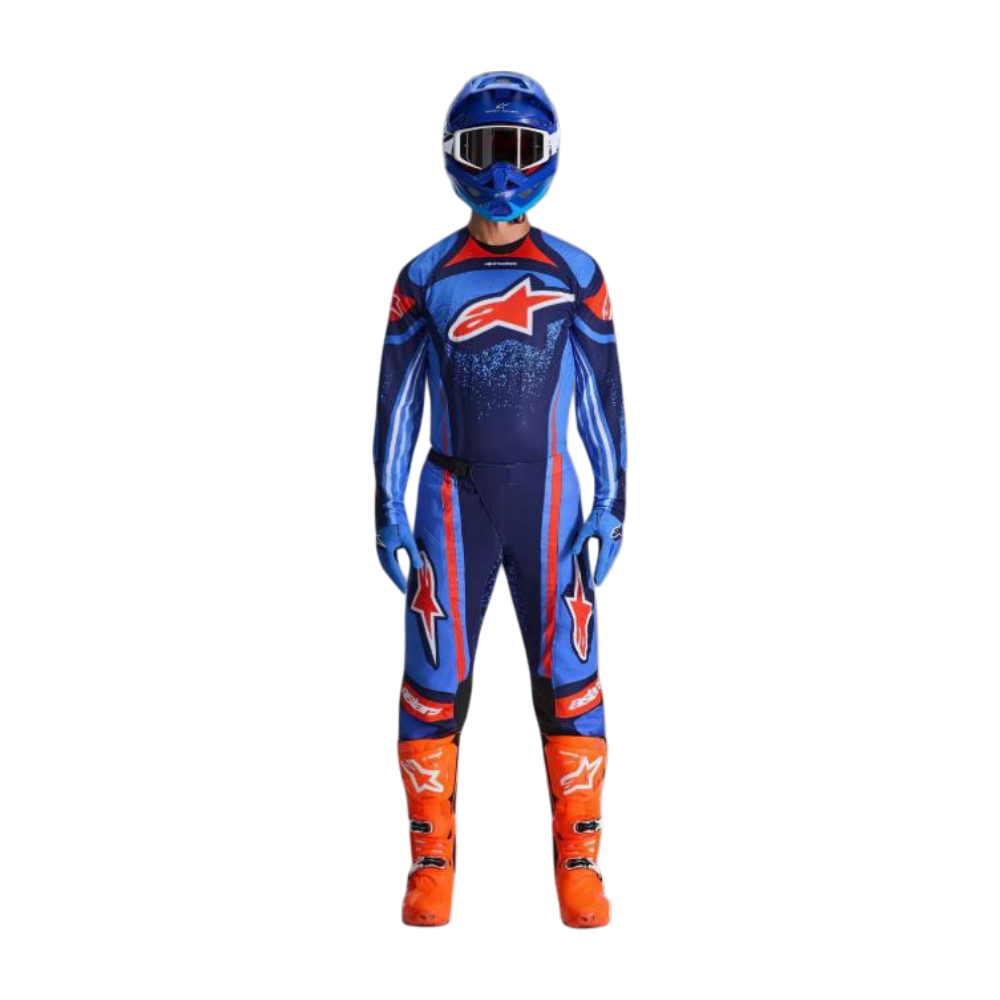 TRAJE ALPINESTARS 2026 TECHSTAR NOMUR AZUL/NARANJA
