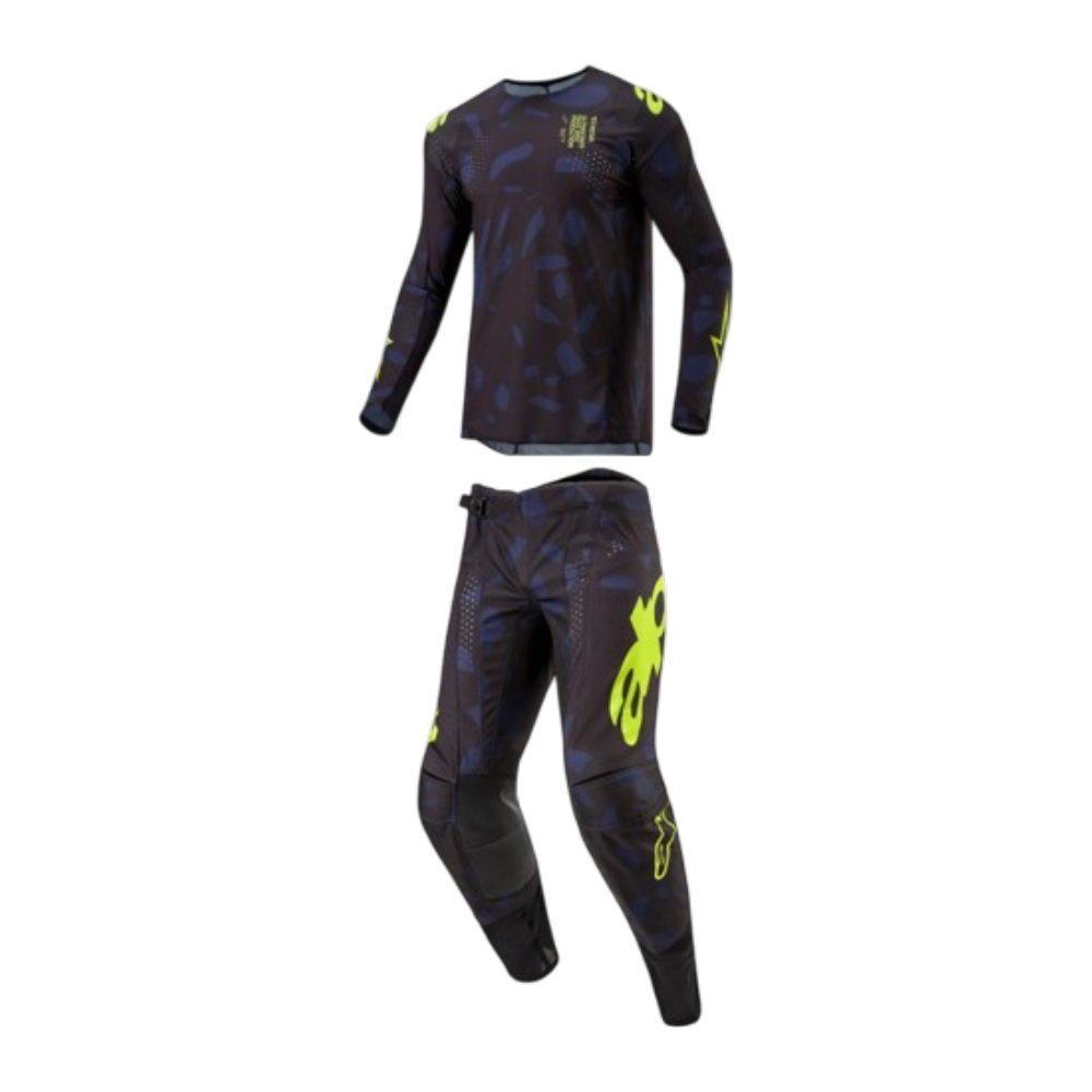 TRAJE ALPINESTARS 2026 TECHSTAR RANTERA NEGRO/AZUL/AMARILLO - Imagen 2