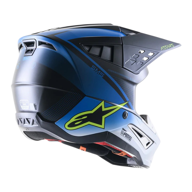 CASCO ALPINESTARS S-MS RAYON NIGHTLIFE UCLA BLUE WHITE MATT - Imagen 2