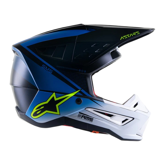 CASCO ALPINESTARS S-MS RAYON NIGHTLIFE UCLA BLUE WHITE MATT - Imagen 4
