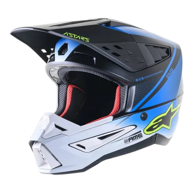 CASCO ALPINESTARS S-MS RAYON NIGHTLIFE UCLA BLUE WHITE MATT - Imagen 7