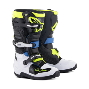 BOTA ALPINESTARS TECH 7S YOUTH NEGRO/AZUL/AMARILLO FLUOR