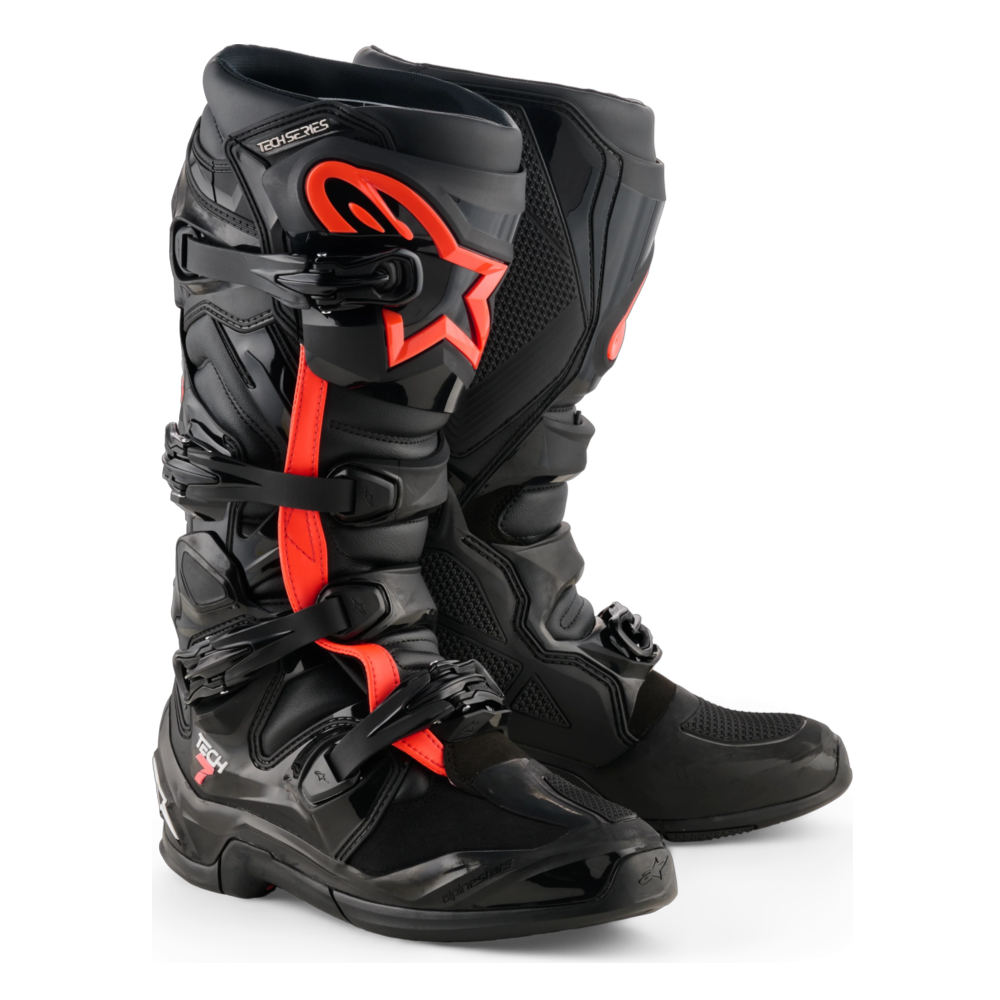BOTA ALPINESTARS TECH 7 NEGRO/ROJO FLUOR