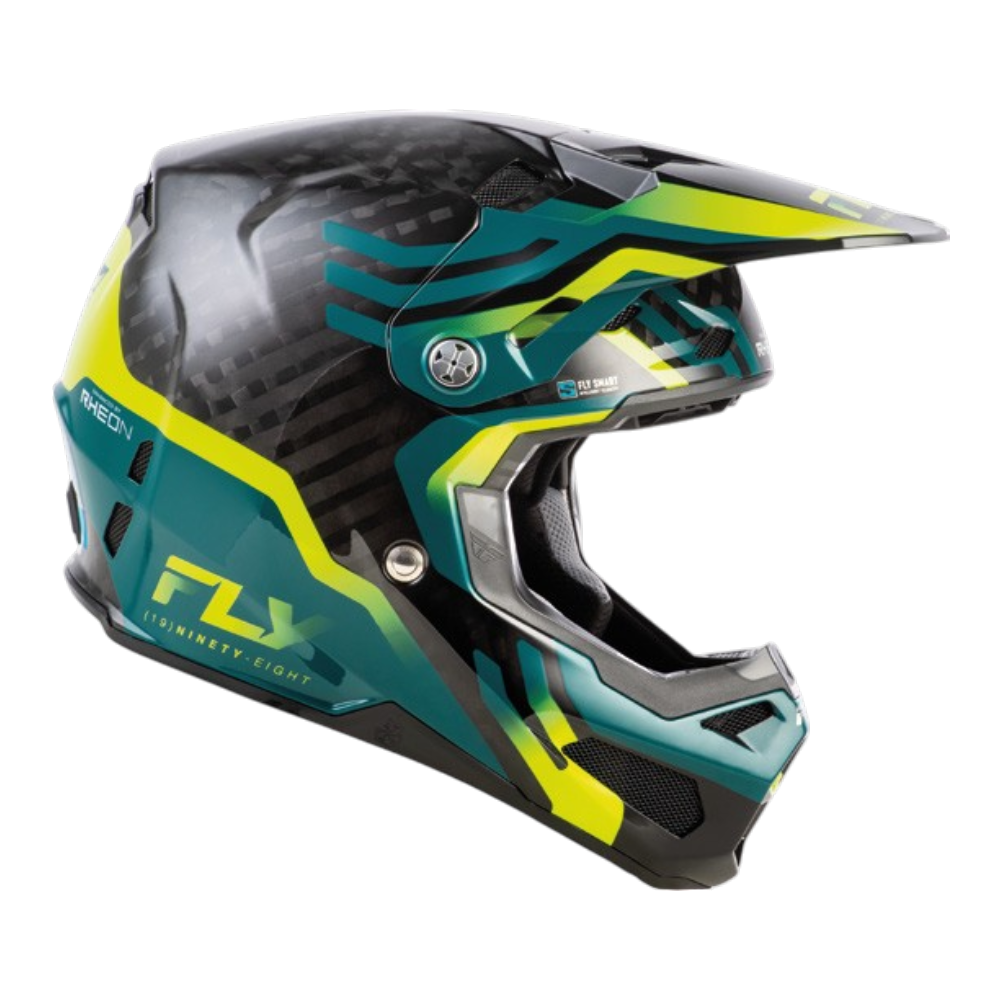 CASCO FLY RACING FORMULA S CARBON BYTE BLACK CARBON/TEAL/LIME - Imagen 2