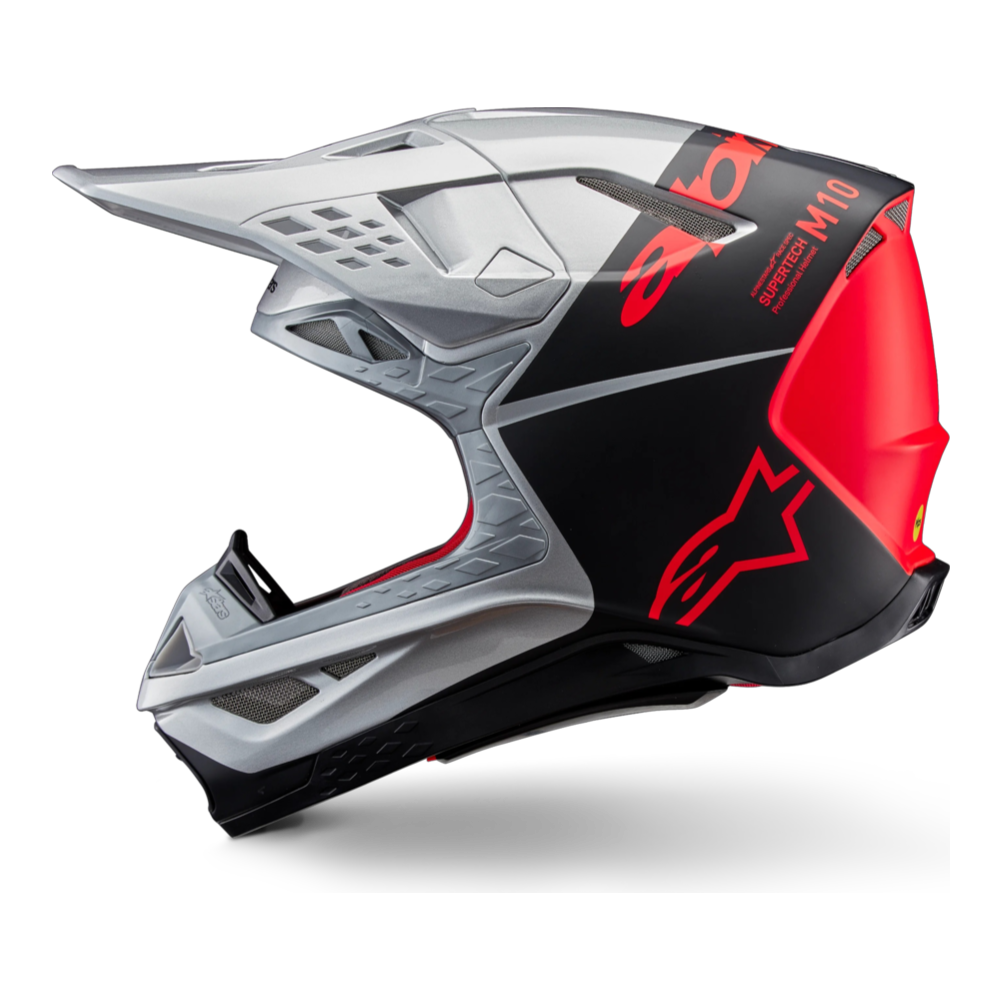 CASCO ALPINESTARS SUPERTECH S-M10 FLOOD SILVER/BLACK/ORANGE FLUO MATTE & GLOSSY - Imagen 4