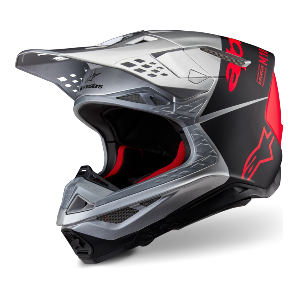 CASCO ALPINESTARS SUPERTECH S-M10 FLOOD SILVER/BLACK/ORANGE FLUO MATTE & GLOSSY - Imagen 5