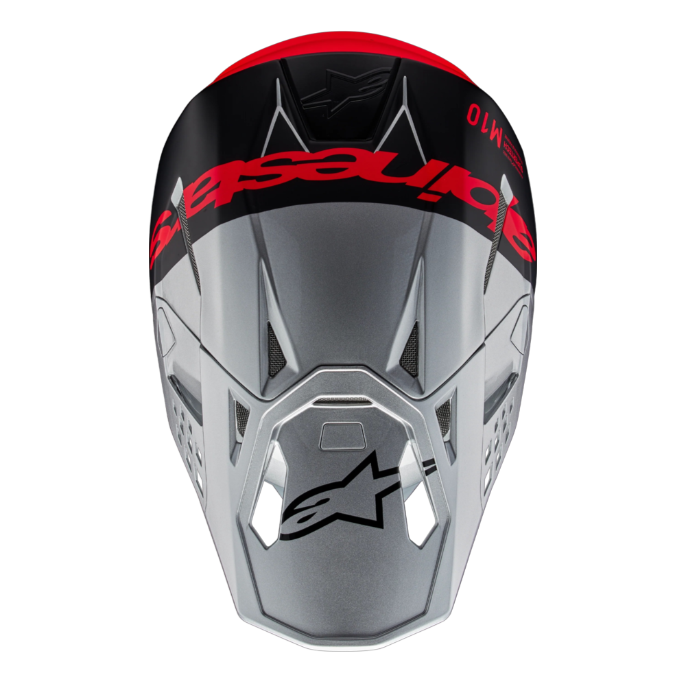 CASCO ALPINESTARS SUPERTECH S-M10 FLOOD SILVER/BLACK/ORANGE FLUO MATTE & GLOSSY - Imagen 7