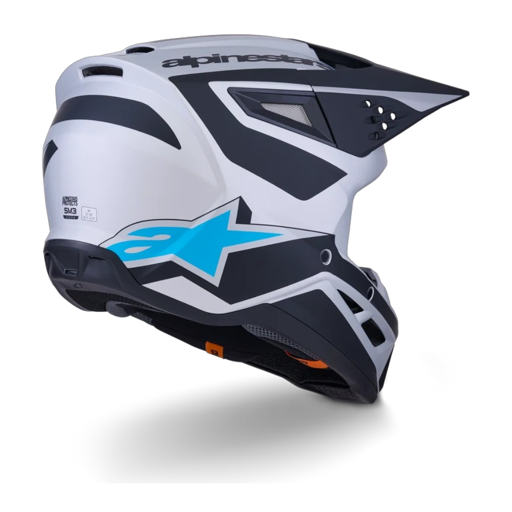 CASCO ALPINESTARS SM3 Heat Helmet ECE06/DOT Plata/Azul/Negro Mate - Imagen 5