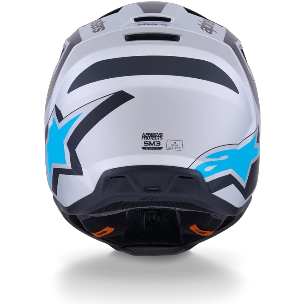 CASCO ALPINESTARS SM3 Heat Helmet ECE06/DOT Plata/Azul/Negro Mate - Imagen 4