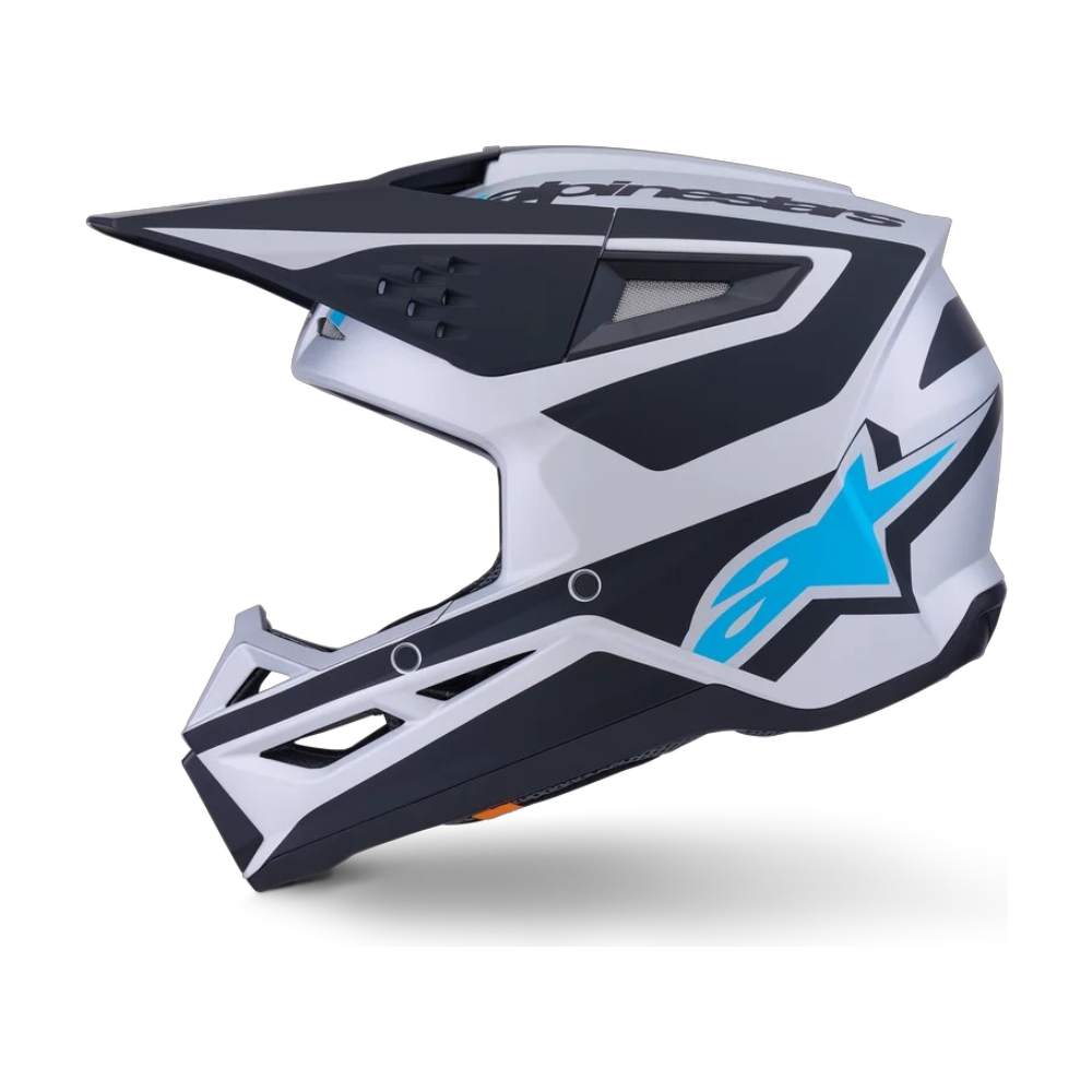CASCO ALPINESTARS SM3 Heat Helmet ECE06/DOT Plata/Azul/Negro Mate - Imagen 3