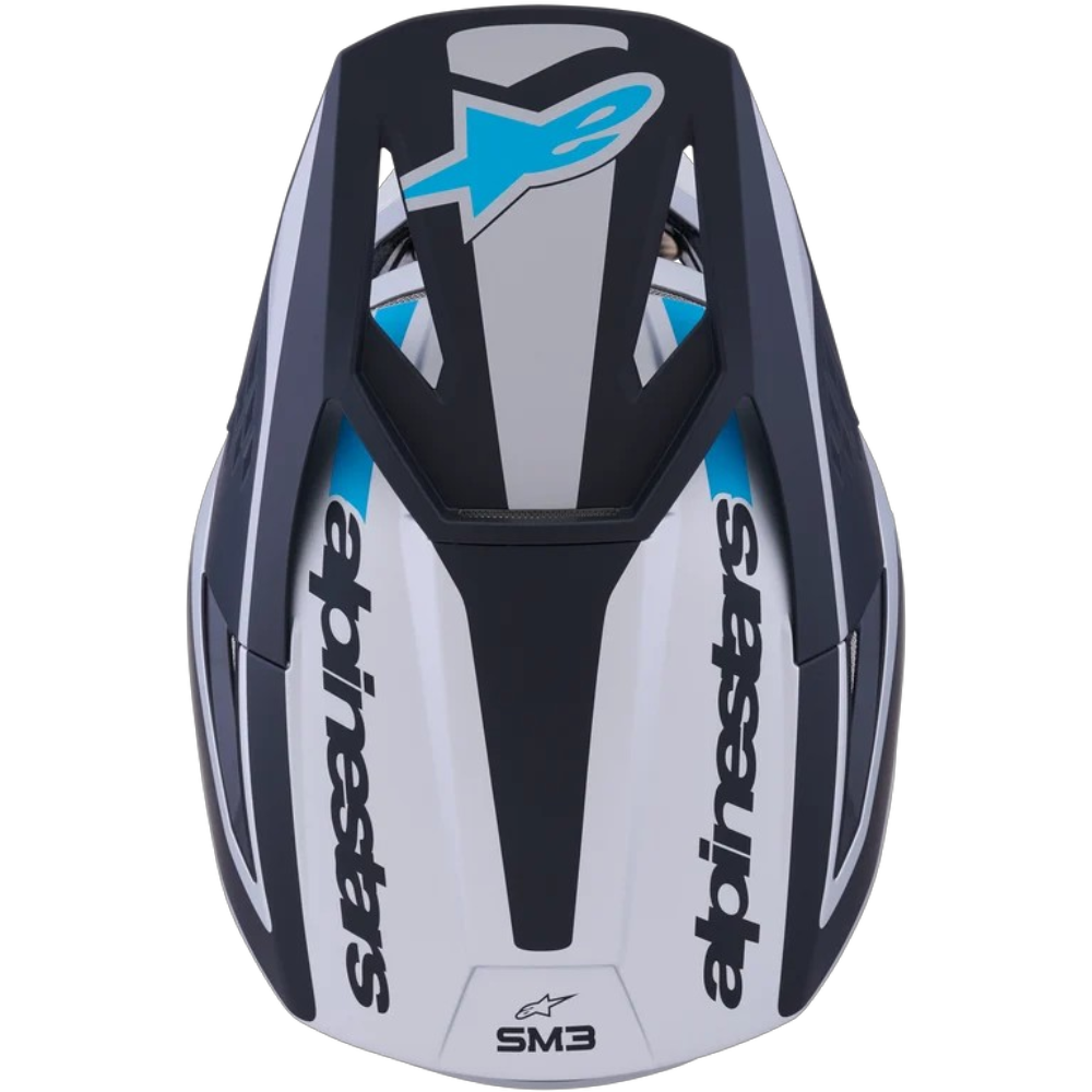 CASCO ALPINESTARS SM3 Heat Helmet ECE06/DOT Plata/Azul/Negro Mate - Imagen 2