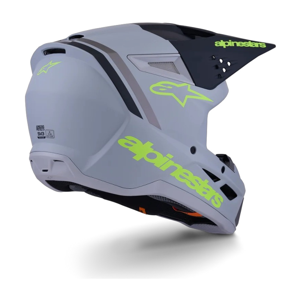 Casco Alpinestars SM3 Radium Helmet ECE06/DOT Gris/Negro/Amarillo Flúor Mate - Imagen 6