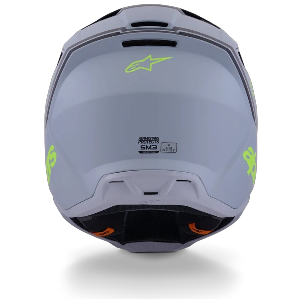 Casco Alpinestars SM3 Radium Helmet ECE06/DOT Gris/Negro/Amarillo Flúor Mate - Imagen 2